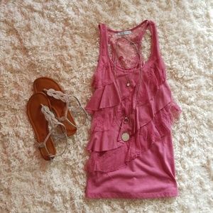 Maurices pink tank.